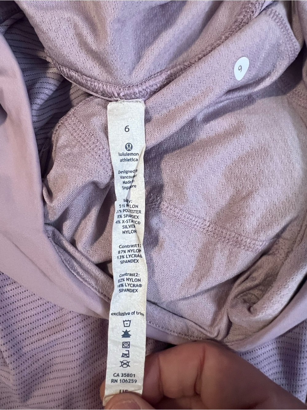 Lululemon Athletica Lavender Cinch Hem Built In Bra Tank Top Size 6 - Picture 3 of 6